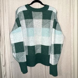 Plaid teal sweater
